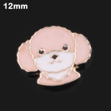 12MM Cartoon design metal silver plated snap charms Multicolor