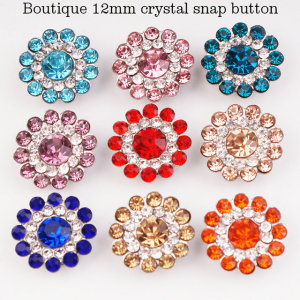 12MM  design metal silver plated snap charms Multicolor