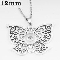 Sunflower Flower Butterfly cross Necklace 46cm chain fit 12MM chunks snaps jewelry
