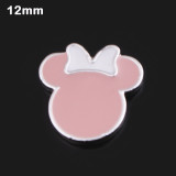 12MM Cartoon design metal silver plated snap charms Multicolor
