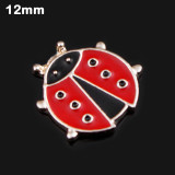 12MM Cartoon design metal silver plated snap charms Multicolor
