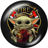 20MM Master Yoda Print glass snaps buttons