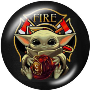 20MM Master Yoda Print glass snaps buttons