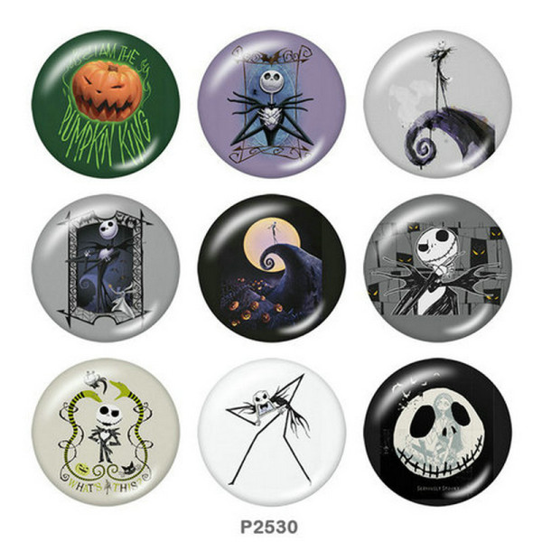 20MM Halloween Print glass snaps buttons