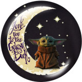 20MM Master Yoda Print glass snaps buttons