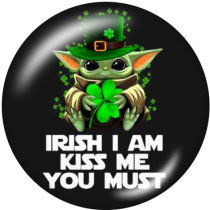 20MM Master Yoda Print glass snaps buttons