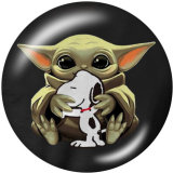 20MM Master Yoda Print glass snaps buttons