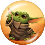 20MM Master Yoda Print glass snaps buttons