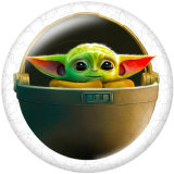 20MM Master Yoda Print glass snaps buttons