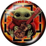 20MM Master Yoda Print glass snaps buttons