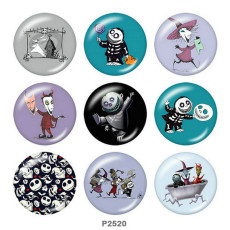 20MM Halloween Print glass snaps buttons