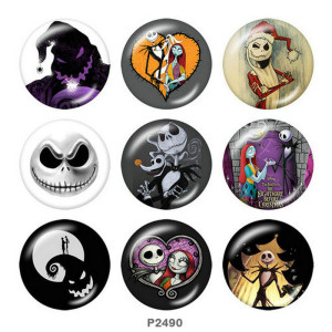 20MM Halloween Print glass snaps buttons