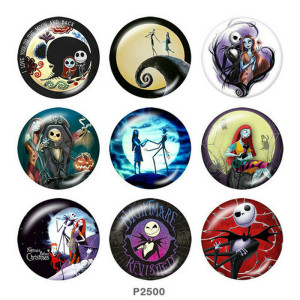 20MM Halloween Print glass snaps buttons