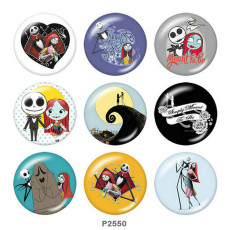 20MM Halloween Print glass snaps buttons