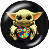 20MM Master Yoda Print glass snaps buttons