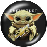 20MM Master Yoda Print glass snaps buttons
