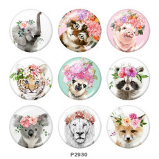 20MM animal Print glass snaps buttons