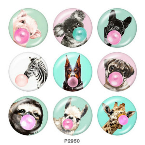 20MM animal Print glass snaps buttons