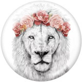 20MM animal Print glass snaps buttons