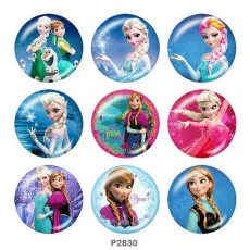 20MM Frozen Print glass snaps buttons