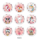 20MM Cartoon  Print glass snaps buttons