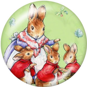 20MM rabbit Print glass snaps buttons