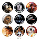 20MM Star Wars Print glass snaps buttons