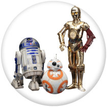 20MM Star Wars Print glass snaps buttons