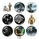 20MM Star Wars Print glass snaps buttons