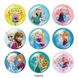 20MM Frozen Print glass snaps buttons