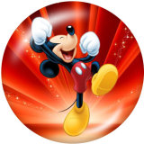20MM  Mickey Print glass snaps buttons