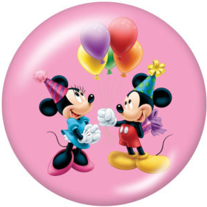 20MM Mickey Print glass snaps buttons