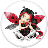 20MM Ladybug Print glass snaps buttons