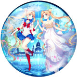 20MM Sailor Moon Print glass snaps buttons