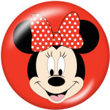 20MM  Mickey Print glass snaps buttons