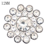 12MM  design metal silver plated snap charms Multicolor