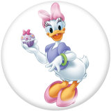 20MM Donald Duck Print glass snaps buttons