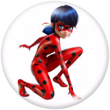 20MM Ladybug Print glass snaps buttons