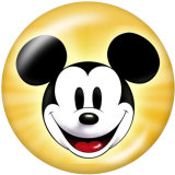 20MM  Mickey Print glass snaps buttons