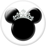 20MM  Mickey Print glass snaps buttons