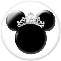 20MM  Mickey Print glass snaps buttons