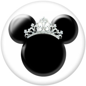 20MM  Mickey Print glass snaps buttons