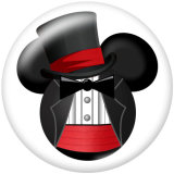 20MM  Mickey Print glass snaps buttons
