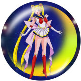 20MM Sailor Moon Print glass snaps buttons
