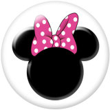 20MM  Mickey Print glass snaps buttons