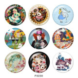 20MM Cartoon Print glass snaps buttons