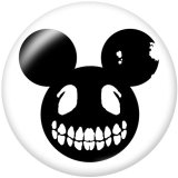 20MM  Mickey Print glass snaps buttons