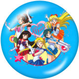 20MM Sailor Moon Print glass snaps buttons