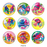 20MM trolls Print glass snaps buttons