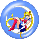 20MM Sailor Moon Print glass snaps buttons